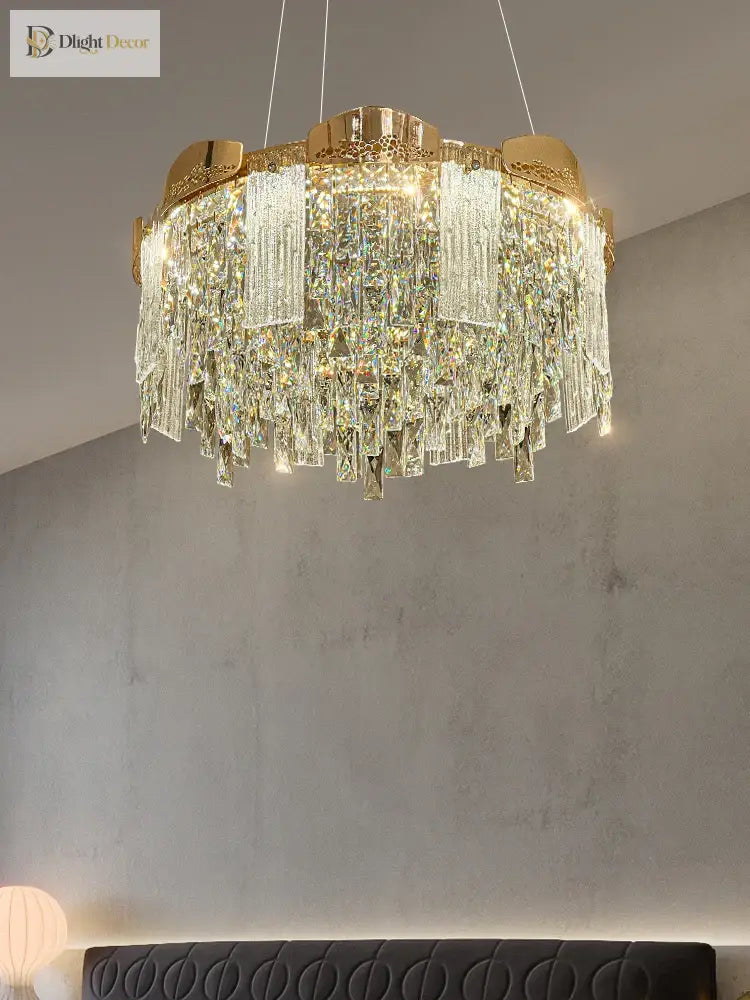Modern Circular Crystal Chandelier for Dining and Living Room – view 2