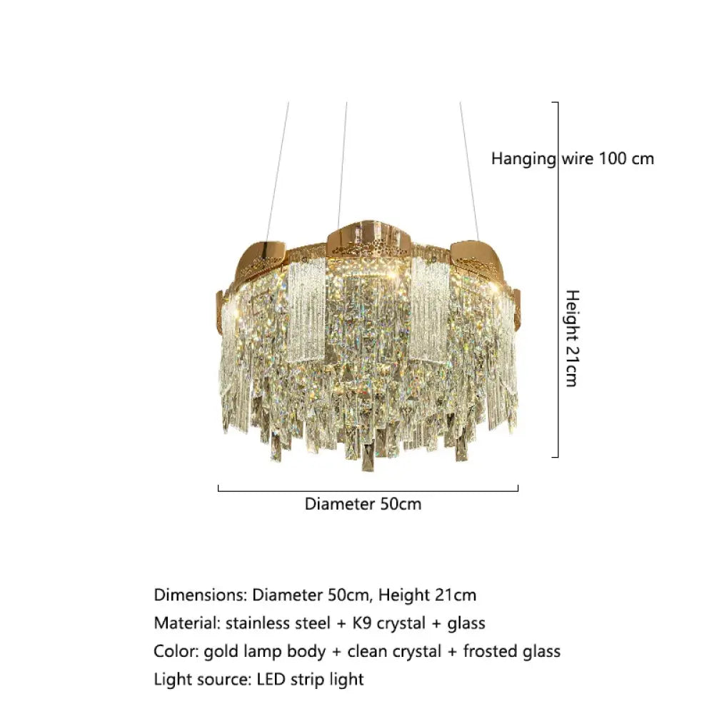 Modern Circular Crystal Chandelier for Dining and Living Room – view 6