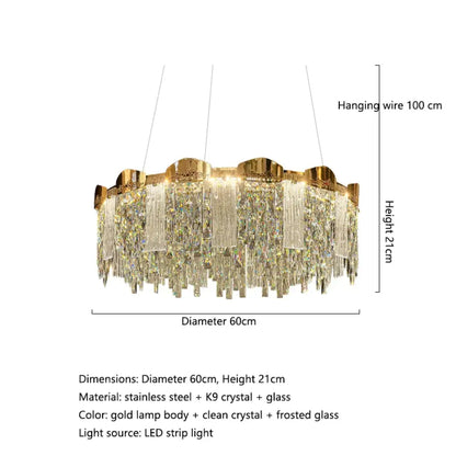 Modern Circular Crystal Chandelier for Dining and Living Room – view 7