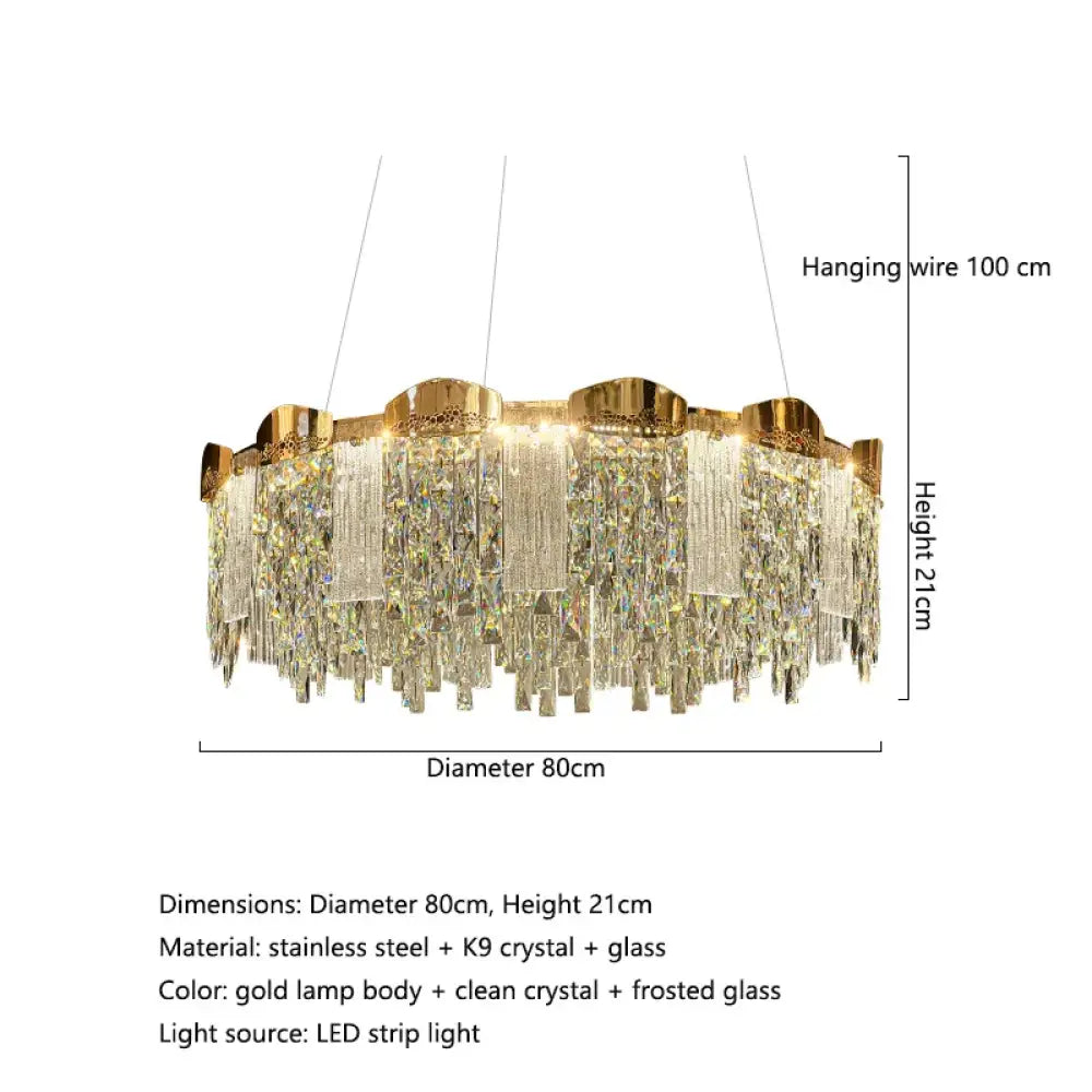 Modern Circular Crystal Chandelier for Dining and Living Room – view 8