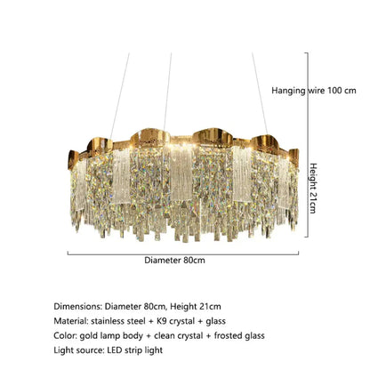 Modern Circular Crystal Chandelier for Dining and Living Room – view 8