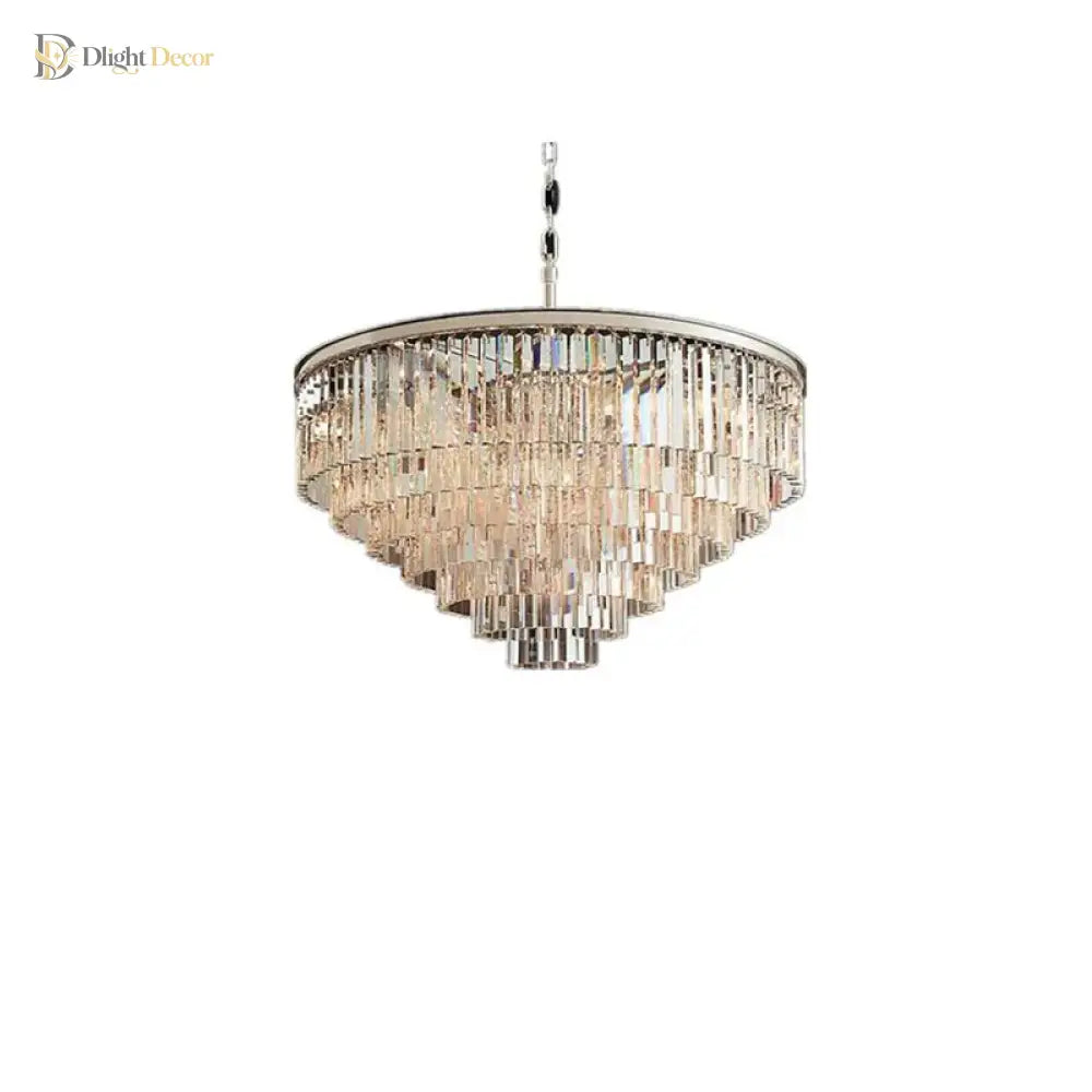 Nordic Postmodern Tiered Crystal Chandelier, Smoke Gray, Clear or Amber – view 3