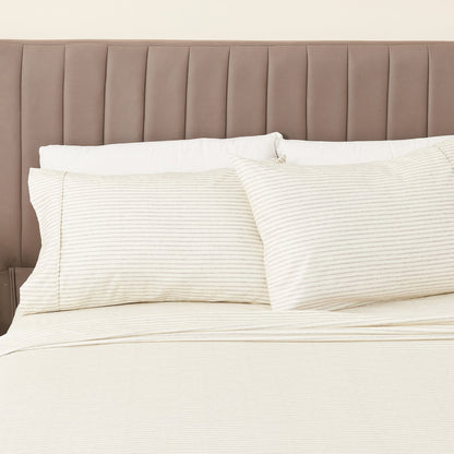 Brushed Microfiber Striped Sheet Set – Evette Collection – view 36