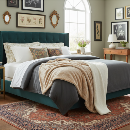 Champagne Beige Embossed Microfleece and Sherpa Throw Blanket – view 8