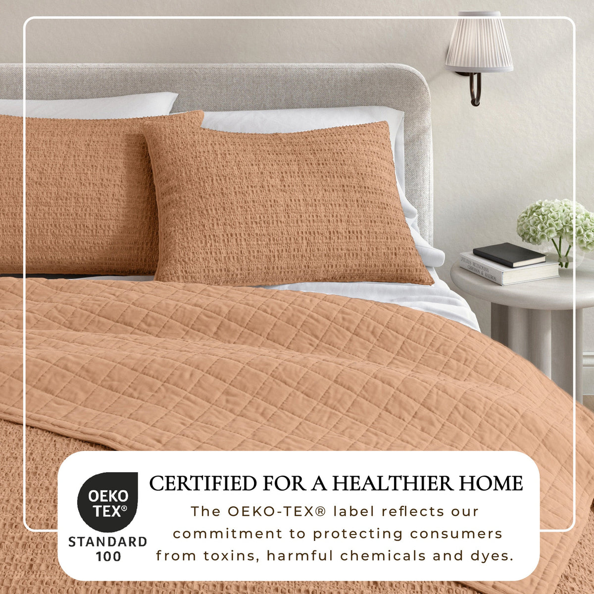 Garment-Washed Cotton Waffle Weave Quilt Set – Genevieve Collection – view 20