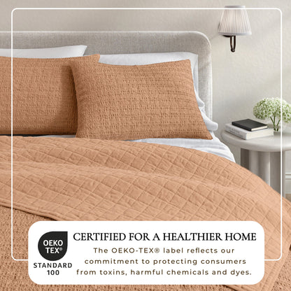 Garment-Washed Cotton Waffle Weave Quilt Set – Genevieve Collection – view 20