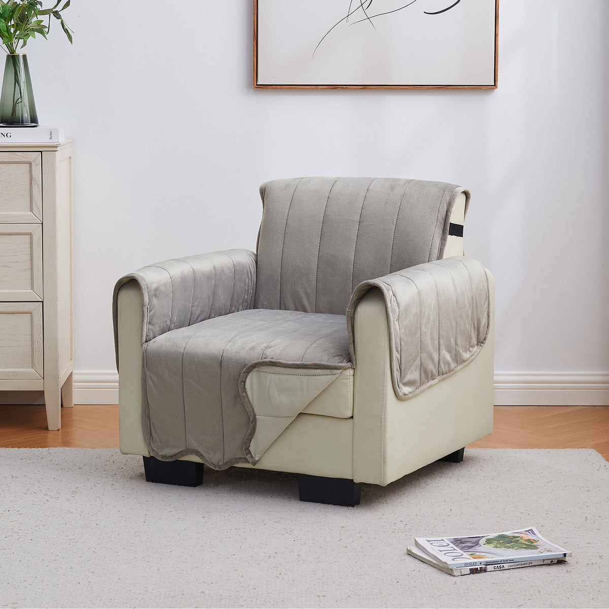 Velvet Furniture Protector – Soft Sofa and Chair Cover, Velvet Collection – view 49