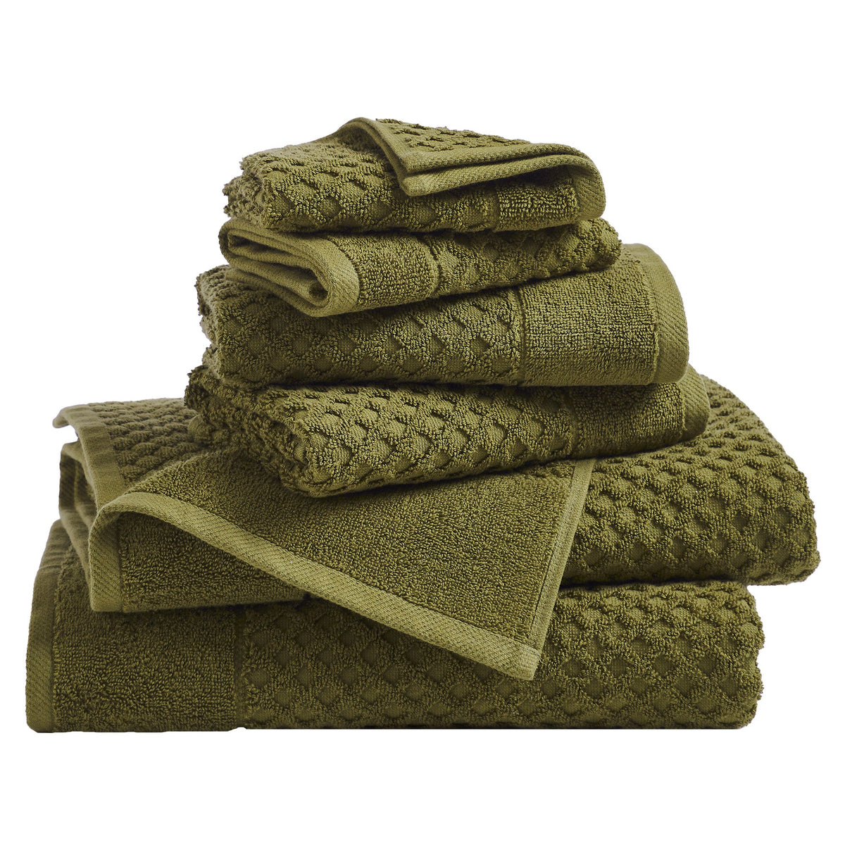 Cotton Diamond Waffle Weave Bath Towel Set – Grayson Collection – view 76