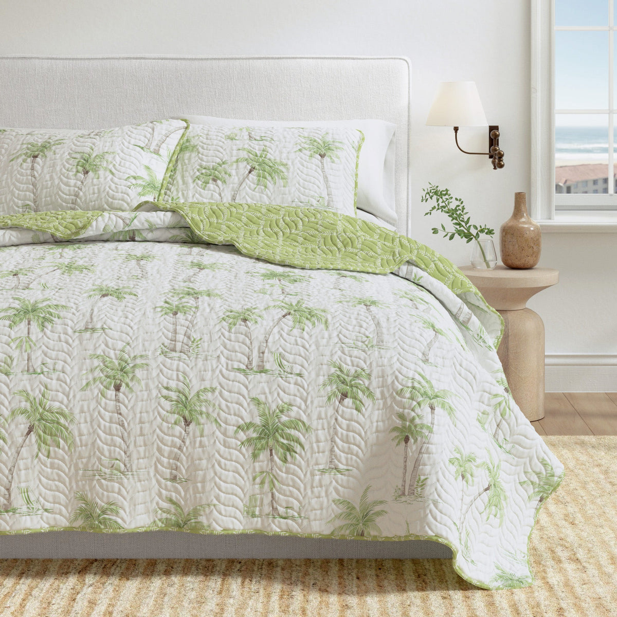 West Palm Trees Coastal Microfiber Quilt Set – Coronado Collection – view 6