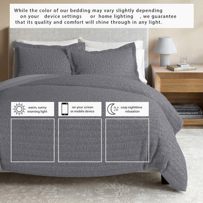 Cotton Honeycomb Waffle Weave Duvet Cover Set – Mattea Collection – view 42