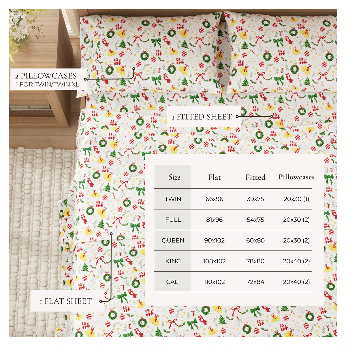 Turkish Cotton Christmas Flannel Sheets – Whittaker Holiday Prints – view 10