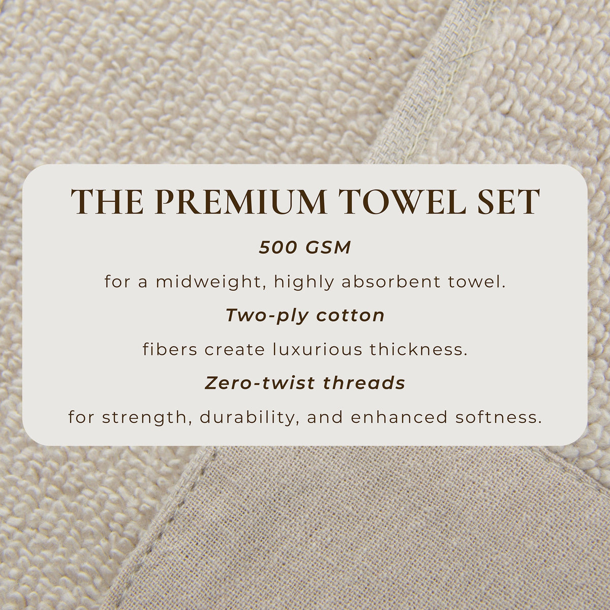Priya Collection Cotton 6-Piece Towel Set with Linen-Like Border – view 26