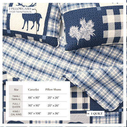 Reversible Plaid Lodge Quilt Set with Shams – Stonehurst Collection – view 9