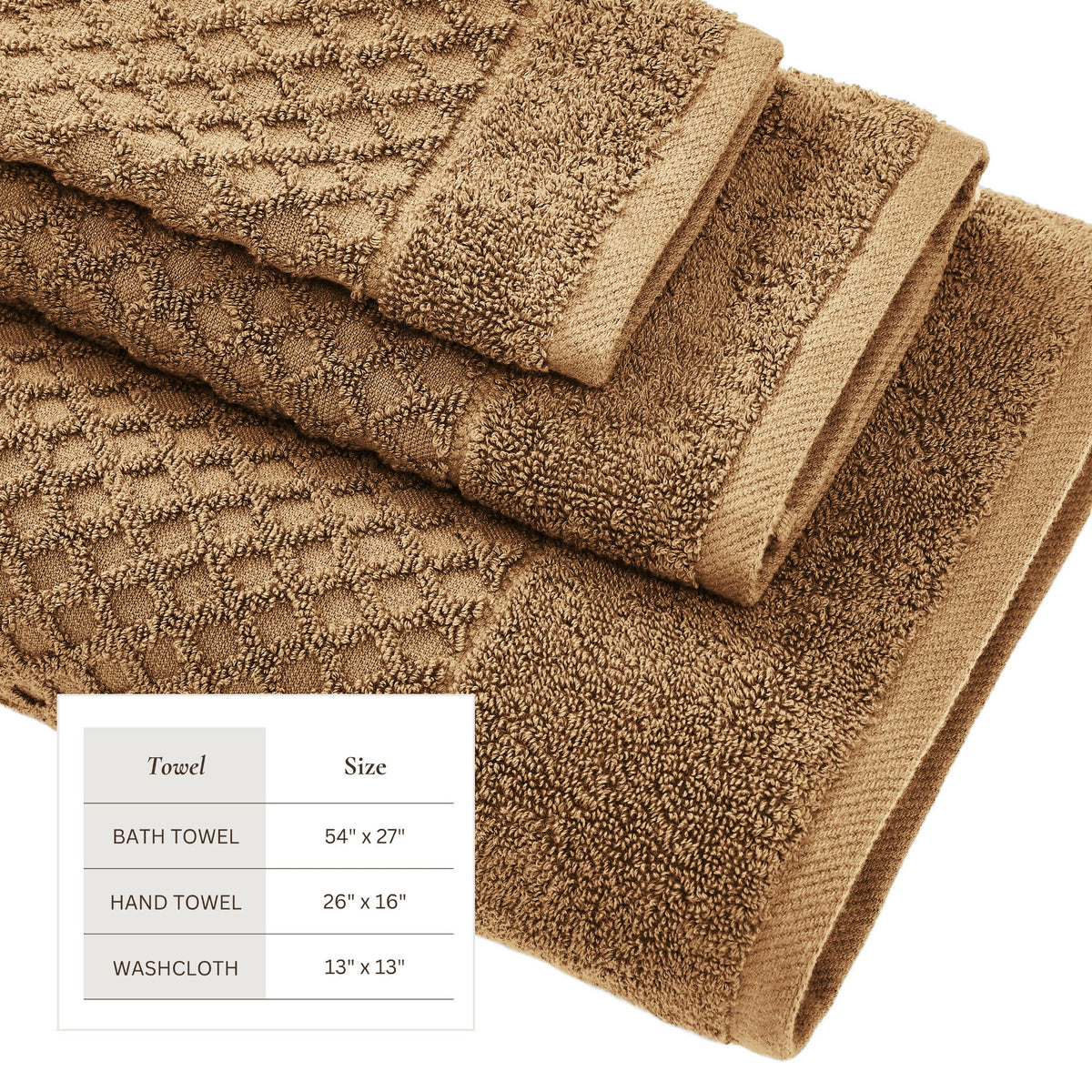 Cotton Diamond Waffle Weave Bath Towel Set – Grayson Collection – view 224