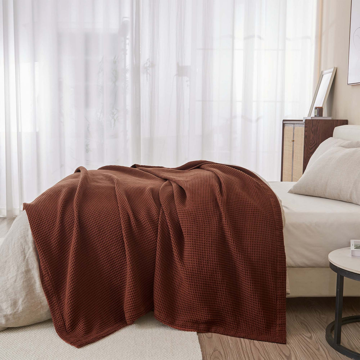 Mikala Collection 100% Cotton Waffle Weave Blanket – view 50