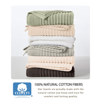 Karina Collection Luxury Combed Cotton Ribbed Bath Towel Set – view 165
