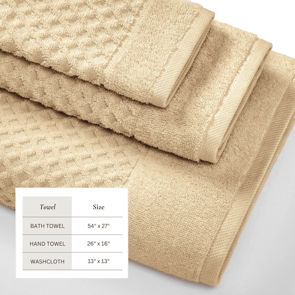 Cotton Diamond Waffle Weave Bath Towel Set – Grayson Collection – view 209