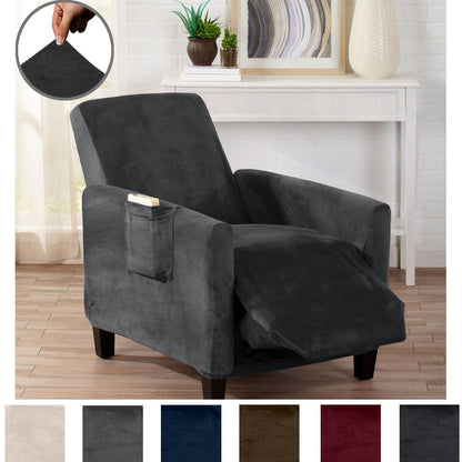 Velvet Stretch Slipcover – Gale Collection Form-Fit Sofa Cover – view 97