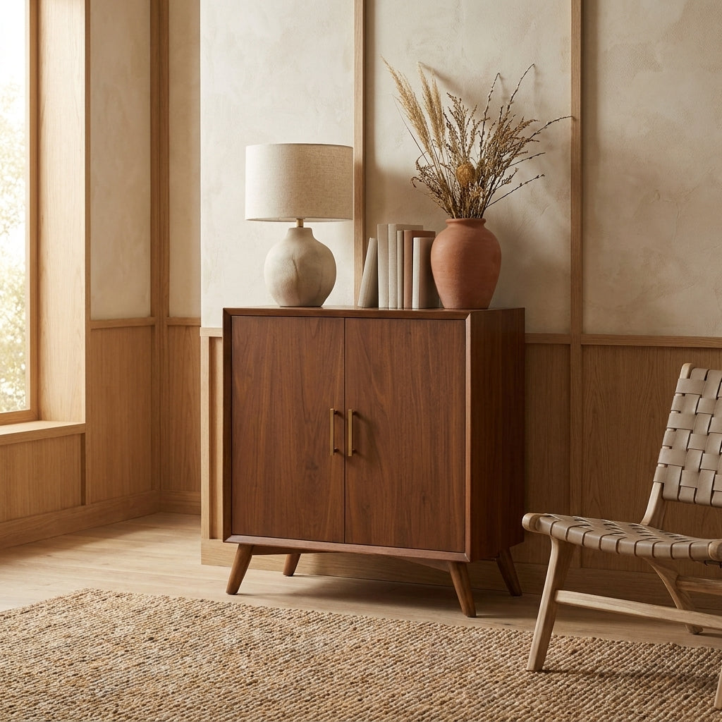 Flynn Small Bar Cabinet, Chestnut