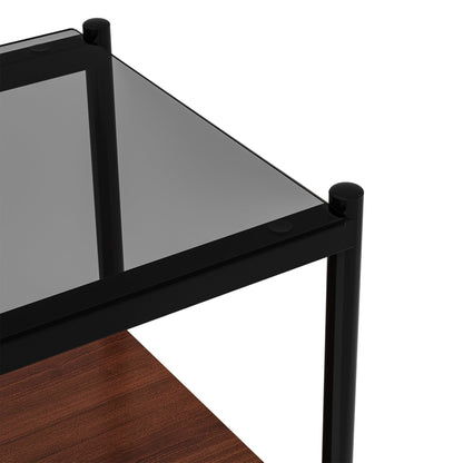 Rectangle End Tables with Gray Tempered Glass Tops, Set of 2 – view 12
