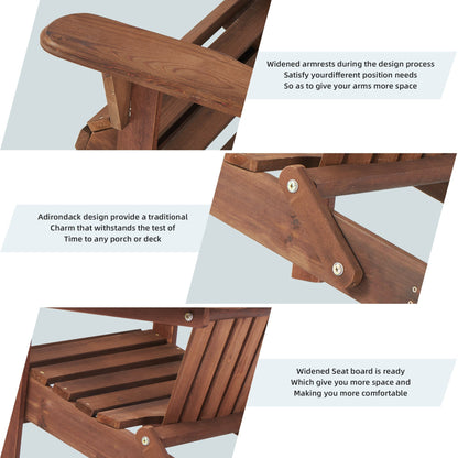 Hemlock Wood Folding Adirondack Chair Set of 2, Natural Finish – view 4