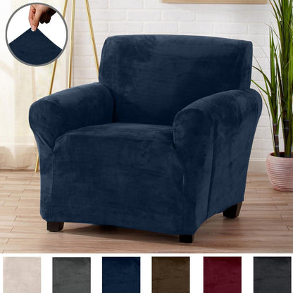 Velvet Stretch Slipcover – Gale Collection Form-Fit Sofa Cover – view 24