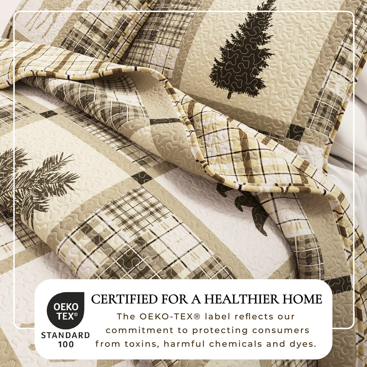 Reversible Plaid Lodge Quilt Set with Shams – Stonehurst Collection – view 2