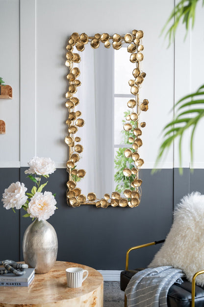 Full-Length Floor Mirror with Gold Leaf Iron Frame, 60.8 Inch – view 2