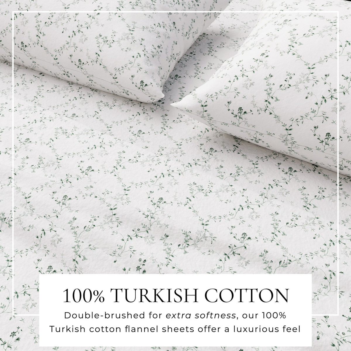 Turkish Cotton Flannel Sheet Set – Winter Floral Collection – view 14