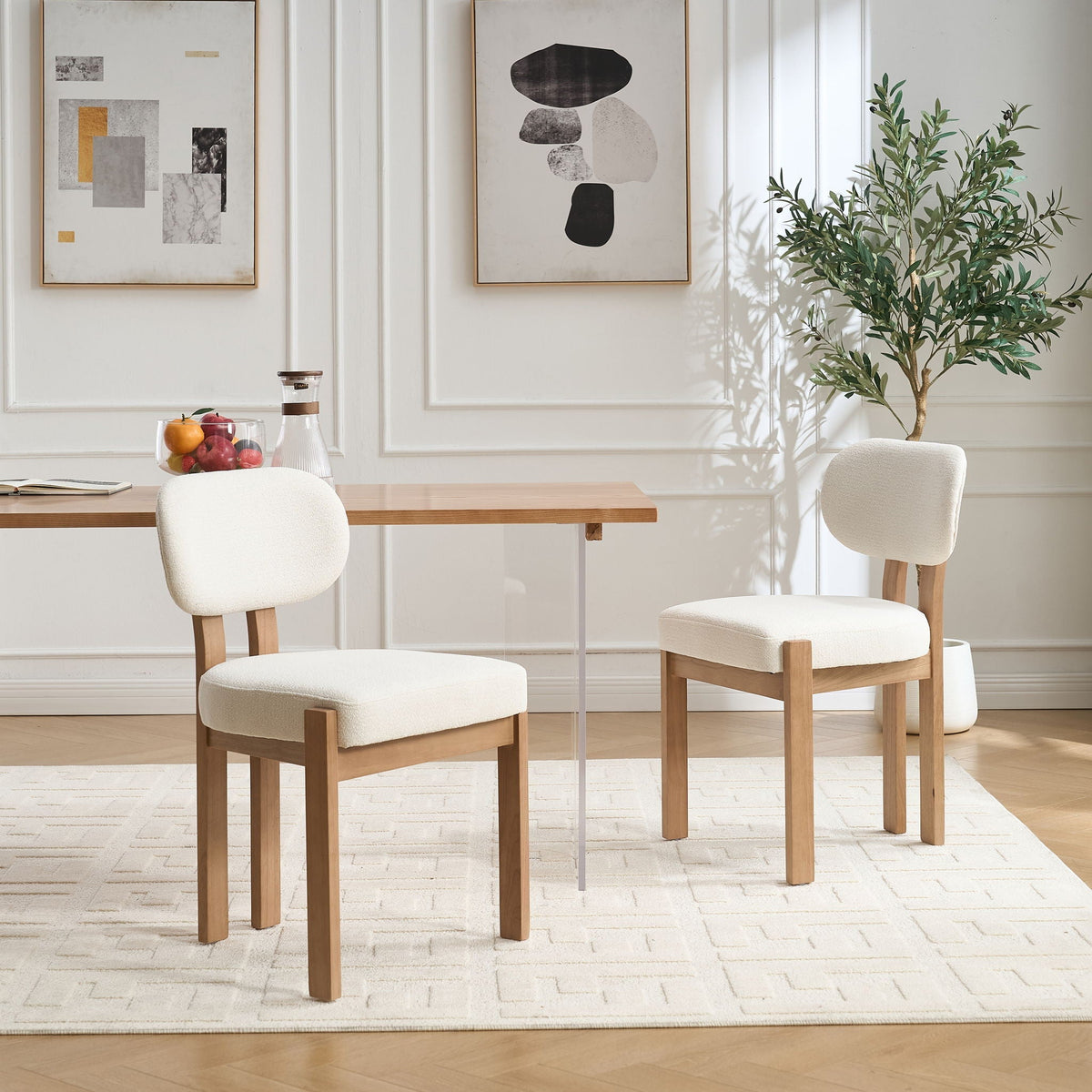 Upholstered Dining Chairs with Ergonomic Backrest, Set of 2 – view 12