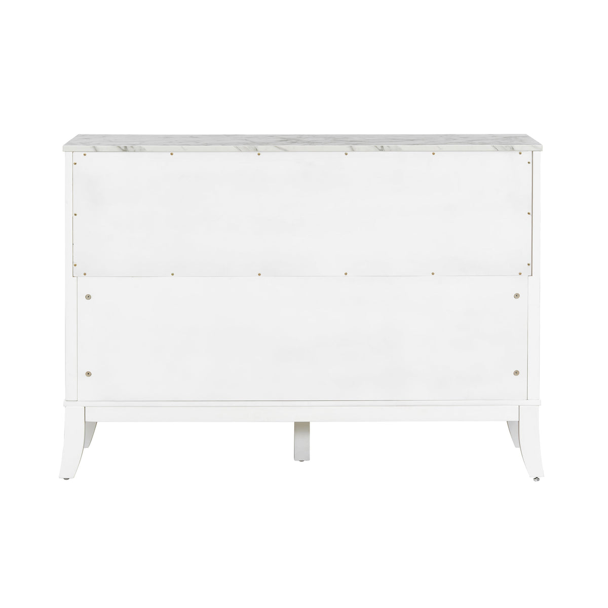 White 3-Door Storage Cabinet with Glass Panels and Gold Handles – view 9