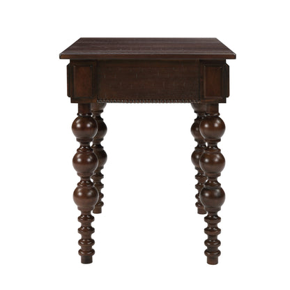 Espresso Wood End Table with Drawer and Turned Spindle Legs – view 10