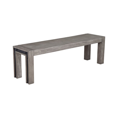 Fallon Gray Dining Bench with Industrial Bolt Detail, Seats 2-3 – view 2