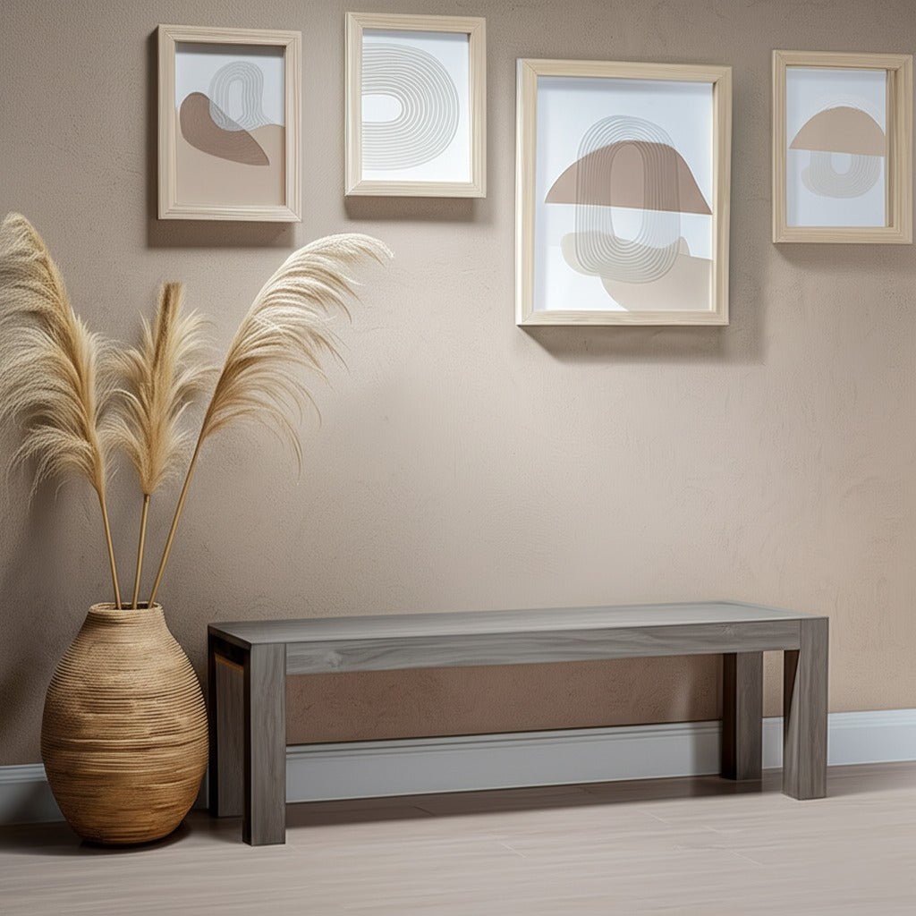 Pine Solids and Veneers Fallon Dining Bench with Industrial Detail