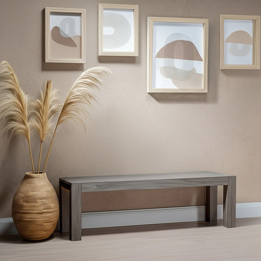 Pine Solids and Veneers Fallon Dining Bench with Industrial Detail