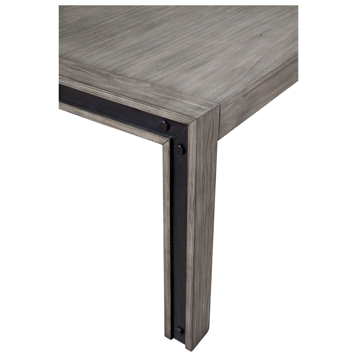Fallon Rustic Industrial Rectangular Dining Table, Gray Pine – view 5