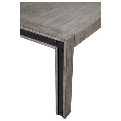 Fallon Rustic Industrial Rectangular Dining Table, Gray Pine – view 5