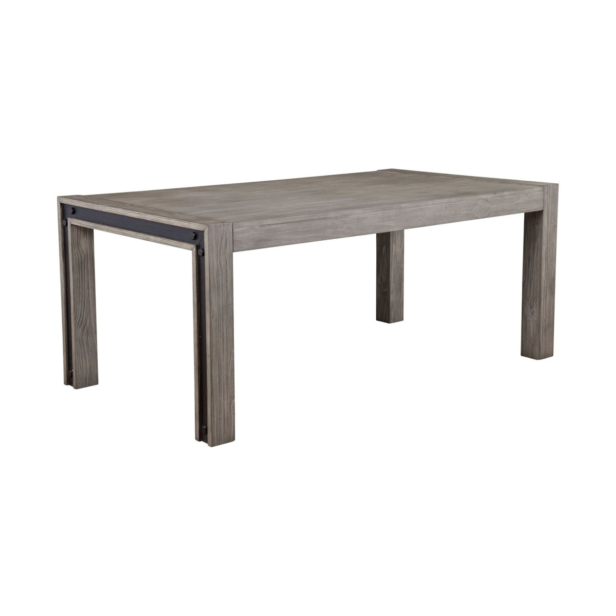 Fallon Rustic Industrial Rectangular Dining Table, Gray Pine – view 4