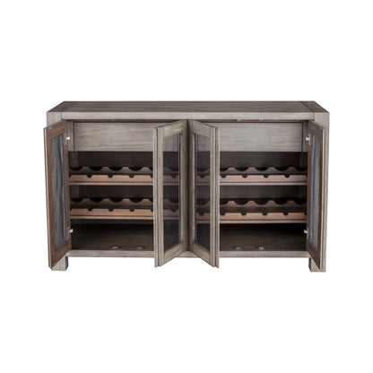 Fallon Rustic Industrial Sideboard with Wine Storage, Gray – view 4