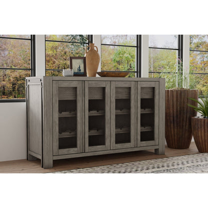 Pine Solids Fallon Sideboard with Industrial Mesh Detail
