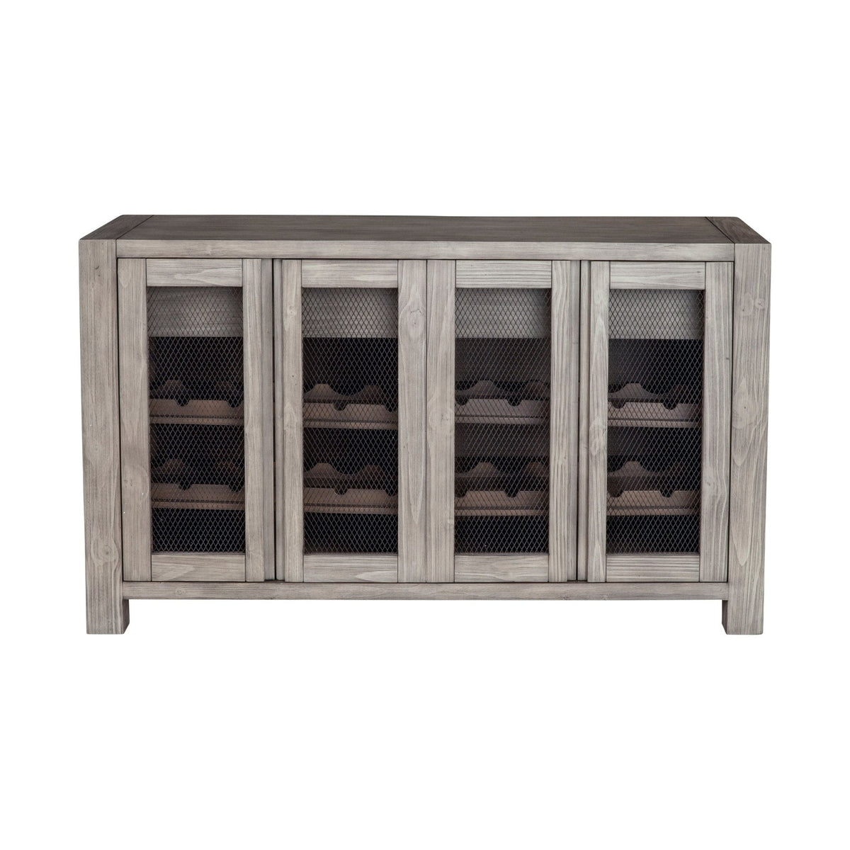 Fallon Rustic Industrial Sideboard with Wine Storage, Gray – view 2