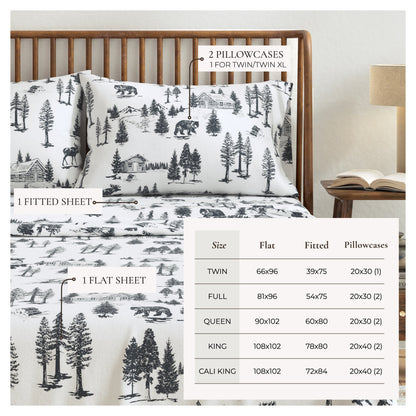 Turkish Cotton Flannel Sheet Set – Lakeview Collection – view 42