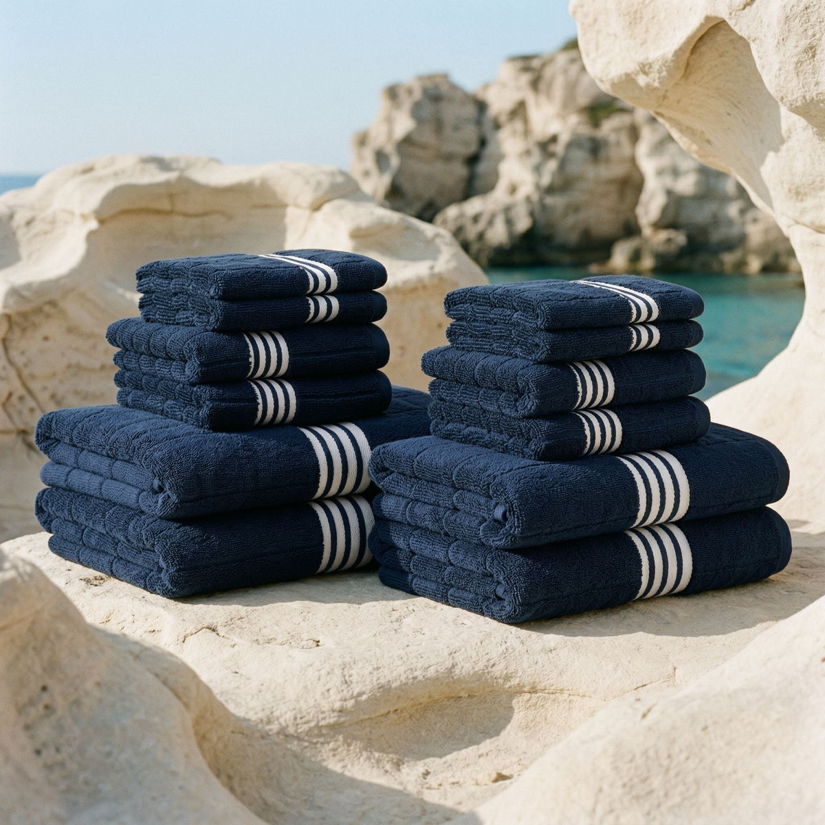 Nautilus Australian Cotton Striped Bath Towels, 600 GSM Towels and Sets – view 33