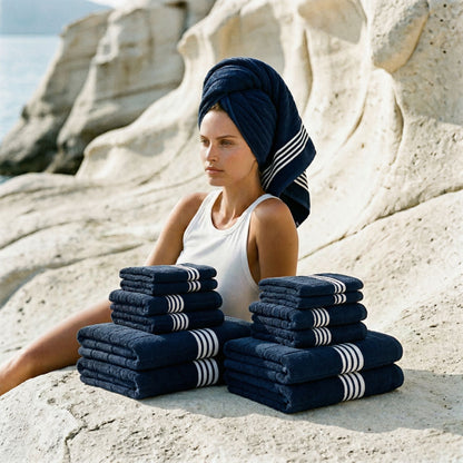 Nautilus Australian Cotton Striped Bath Towels, 600 GSM Towels and Sets – view 34