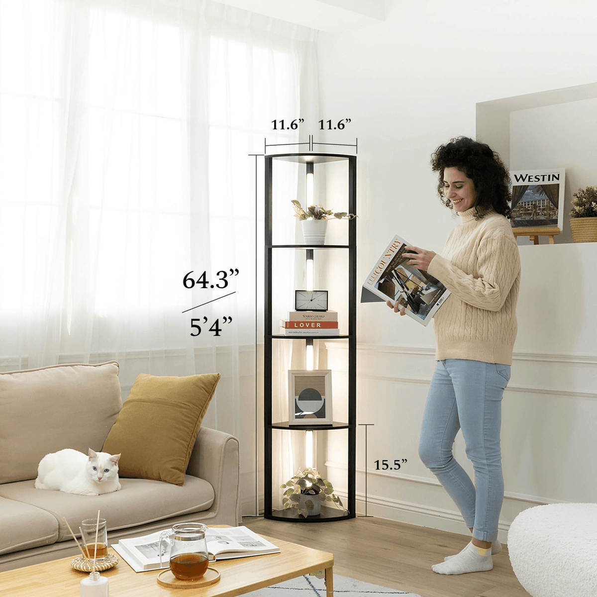 Fancy Edge PRO LED Corner Display Shelf with App and Remote, Black – view 13