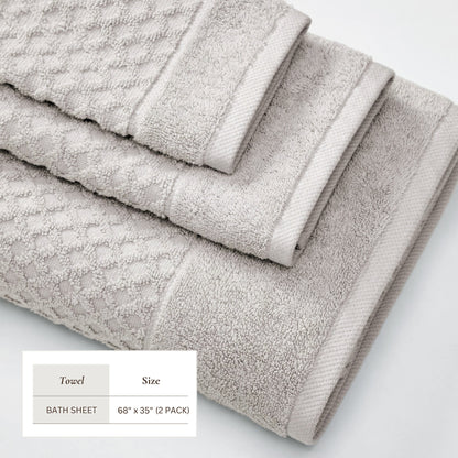 Cotton Diamond Waffle Weave Bath Towel Set – Grayson Collection – view 143