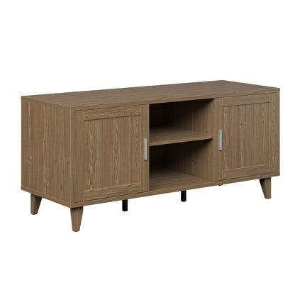 Modern 60 Inch Walnut TV Stand with Storage and Cable Management – view 6