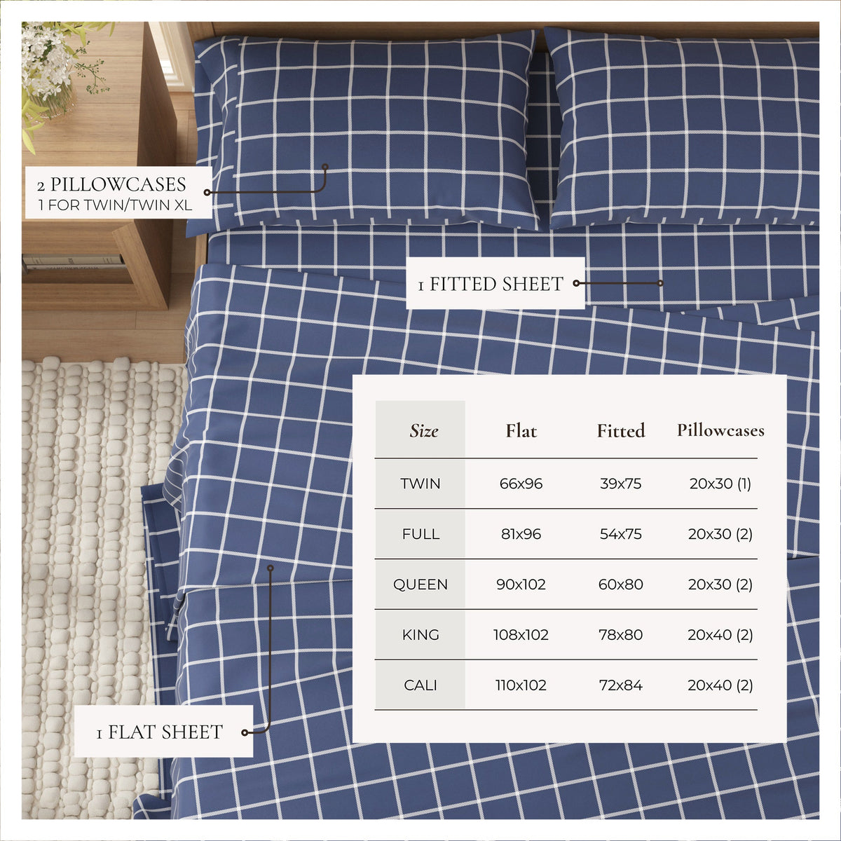 Turkish Cotton Flannel Sheet Set – Belle Collection – view 42