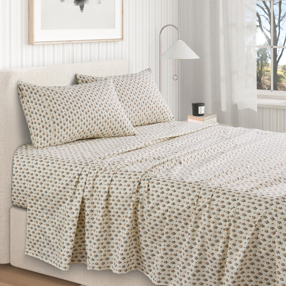 Watercolor Floral Microfiber Sheet Set – Delia Collection – view 73