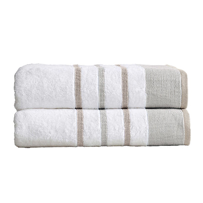Decorative Cotton Stripe Bath Towel Set – Noelle Collection – view 17